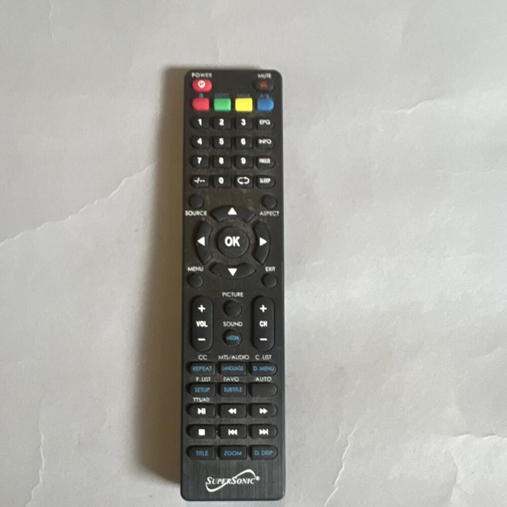 Supersonic TV Remote Control for TV Wireless Connectivity Wireless Feature Black